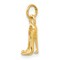 14K Yellow Gold 3D High Heel Charm French Slipper Jewerly 17mm x 9mm